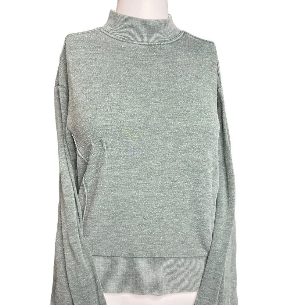 White Crow Mock Neck Pullover Sweater Green Size XS